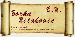 Borka Milaković vizit kartica